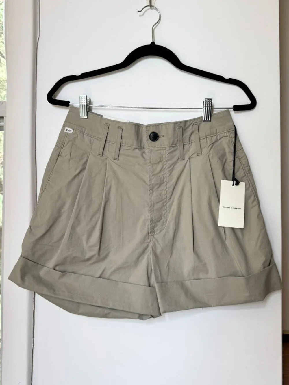NWT Citizens of Humanity Eugenie Trouser Shorts Slate Khaki 26